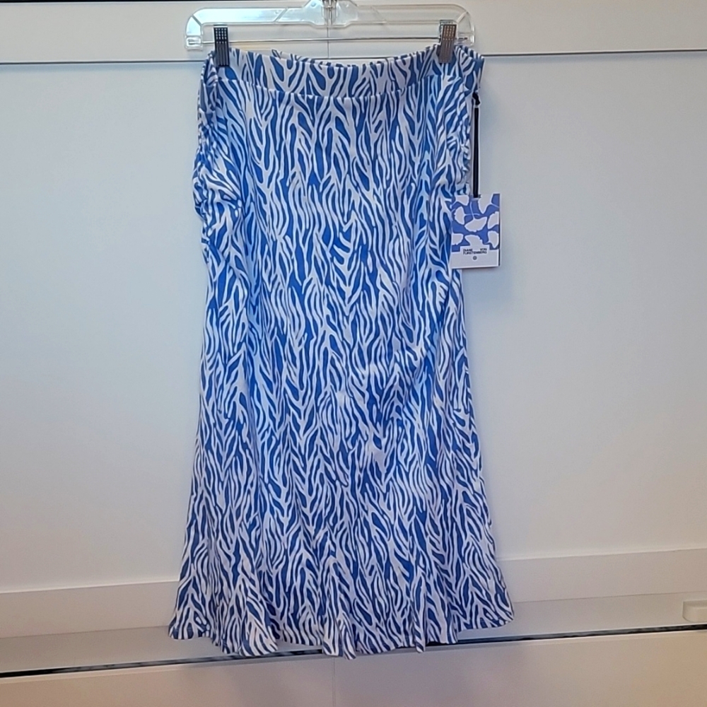 (NWT) Diane von Furstenberg for Target A-line Sea Twig Blue Skirt (Size L)